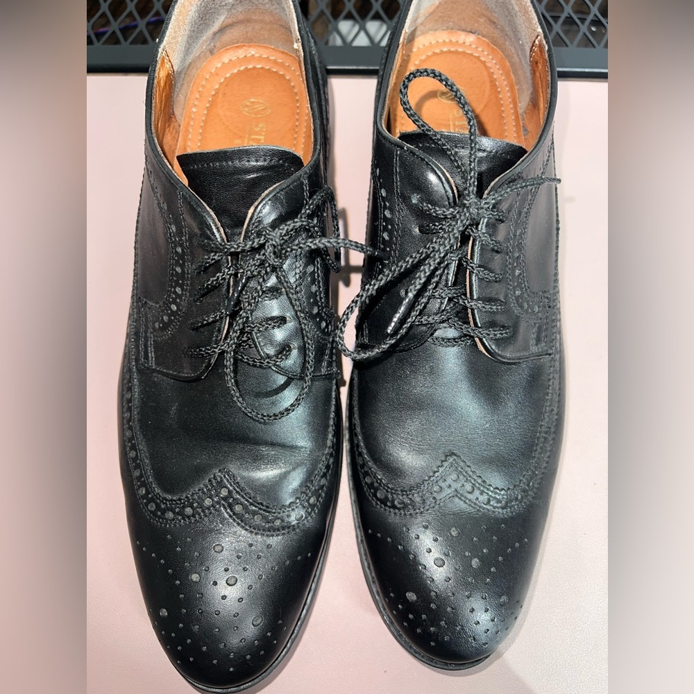 Stafford Executive Wingtip Black Leather Oxford Dress Shoes Men’s Size 11 M - Picture 9 of 9